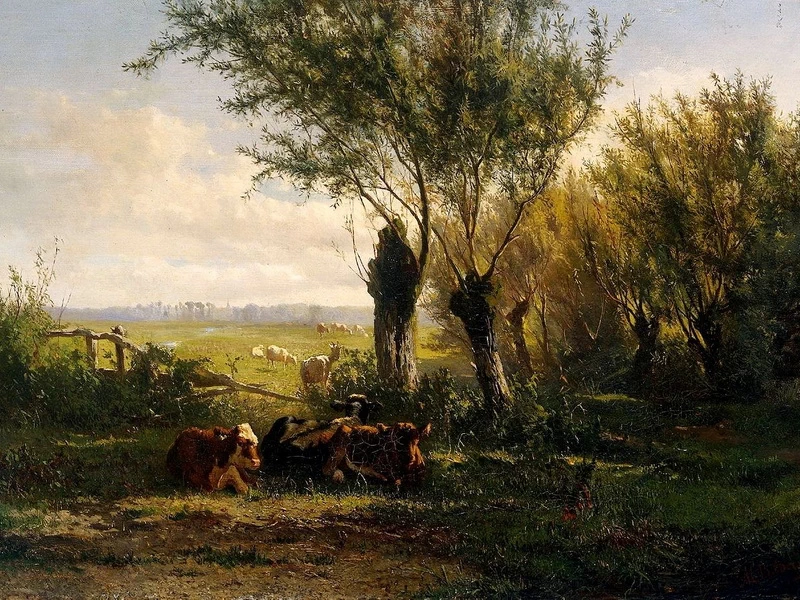 1838-Albertus Gerardus Bilders - Prato vicino a Oosterbeek